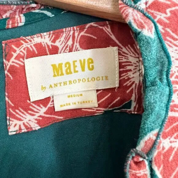 MaEve Anthropologie Floral Print Esther‎ Tiered Long Sleeve Tunic Dress - Size M - Picture 5 of 10